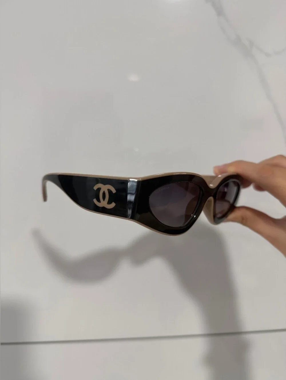 Chanel Cat-Eye Sunglasses with CC Emblem